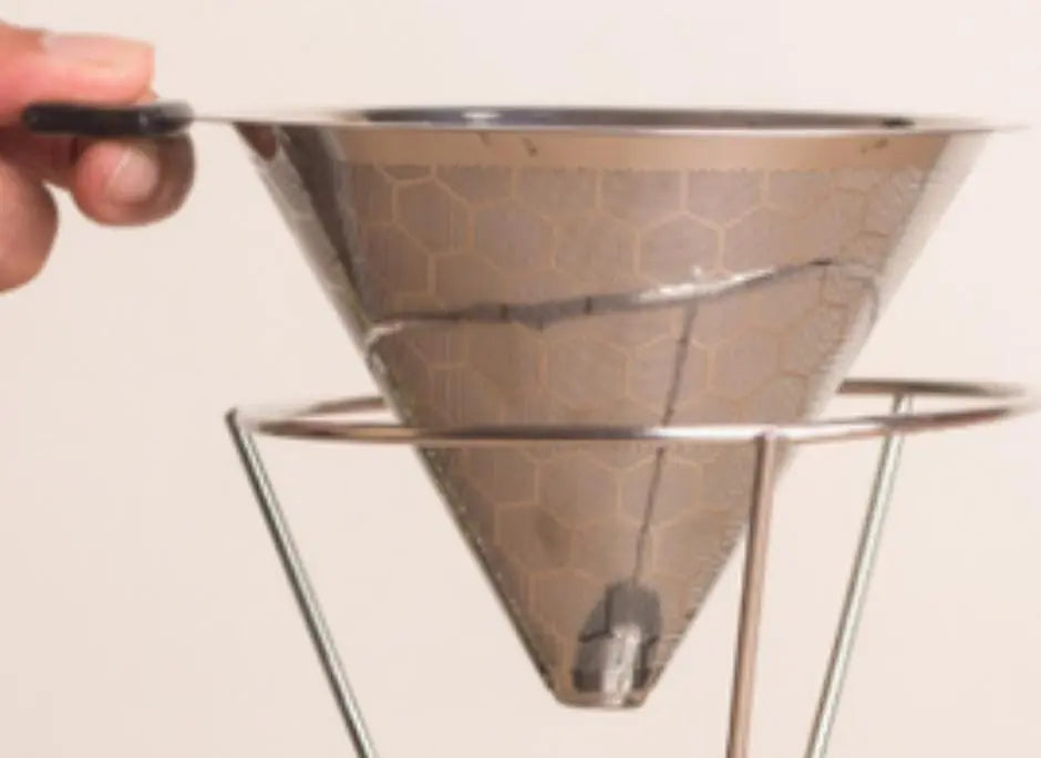 InstaCuppa Pour Over Coffee Dripper Stainless Steel Slow Drip Coffee Filter Metal Cone 