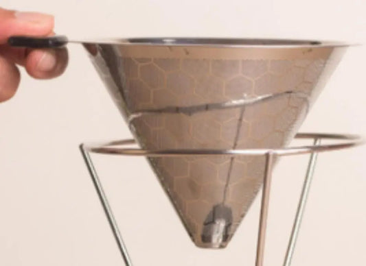 InstaCuppa Pour Over Coffee Dripper Stainless Steel Slow Drip Coffee Filter Metal Cone 