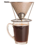InstaCuppa Pour Over Coffee Dripper, Stainless Steel Coffee Filter Removable Dripper with Stand, Reusable Cone Dripper, 100% Paperless & Eco-Friendly, Works with Carafe