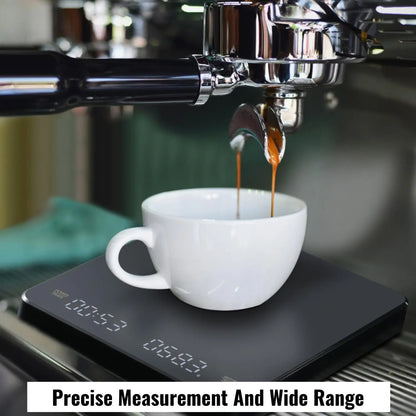 InstaCuppa Rechargeable Coffee Scale For Your Pour Over Coffee Maker with LED Display, Timer, Tare Function, Unit Conversion, 0.1g Scale Interval 