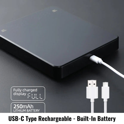 InstaCuppa Rechargeable Coffee Scale For Your Pour Over Coffee Maker with LED Display, Timer, Tare Function, Unit Conversion, 0.1g Scale Interval 