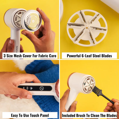 InstaCuppa Rechargeable Lint Remover with Adjustable Speed Settings, Portable Fabric Shaver for Busy Moms 