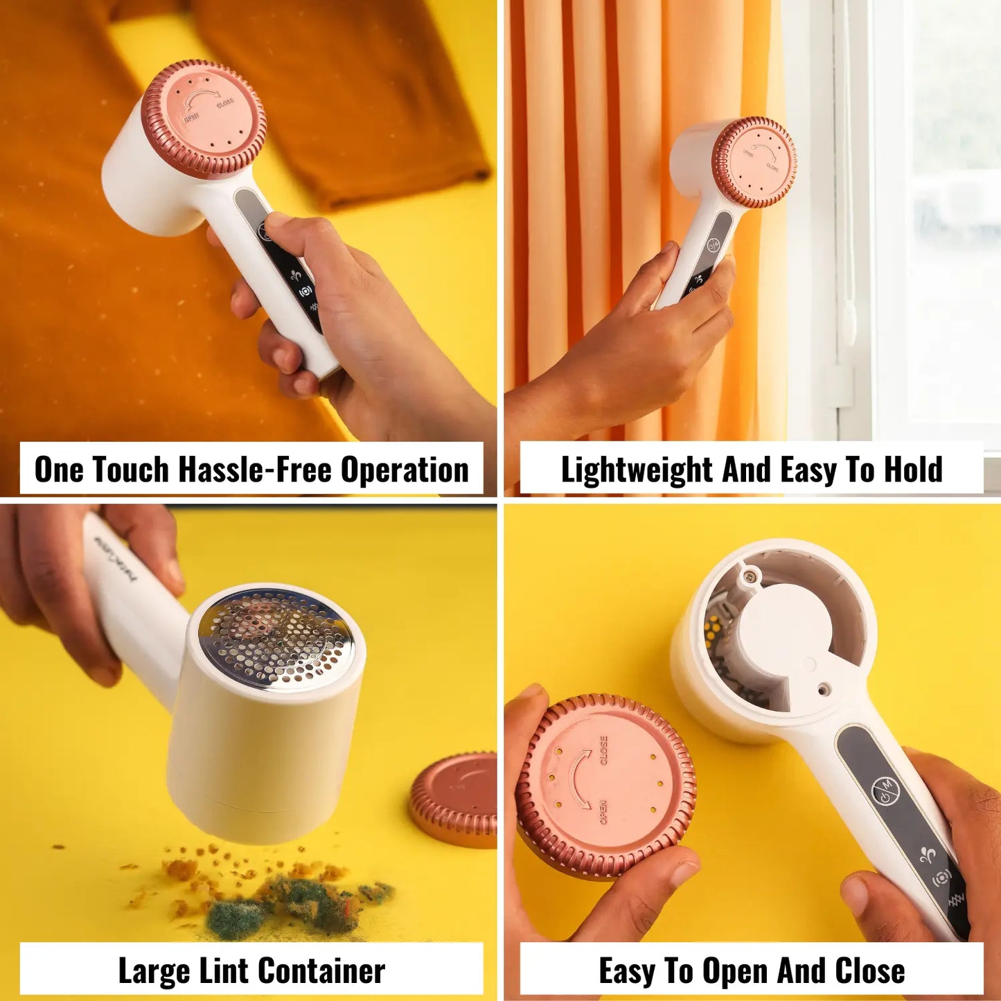 InstaCuppa Rechargeable Lint Remover with Adjustable Speed Settings, Portable Fabric Shaver for Busy Moms 