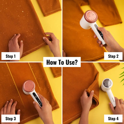 InstaCuppa Rechargeable Lint Remover with Adjustable Speed Settings, Portable Fabric Shaver for Busy Moms 