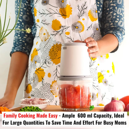 InstaCuppa Rechargeable Mini Electric Chopper, Chops In Less Than 10secs, Simple One Touch Operation, Long Battery Life, Easy To Carry Around 