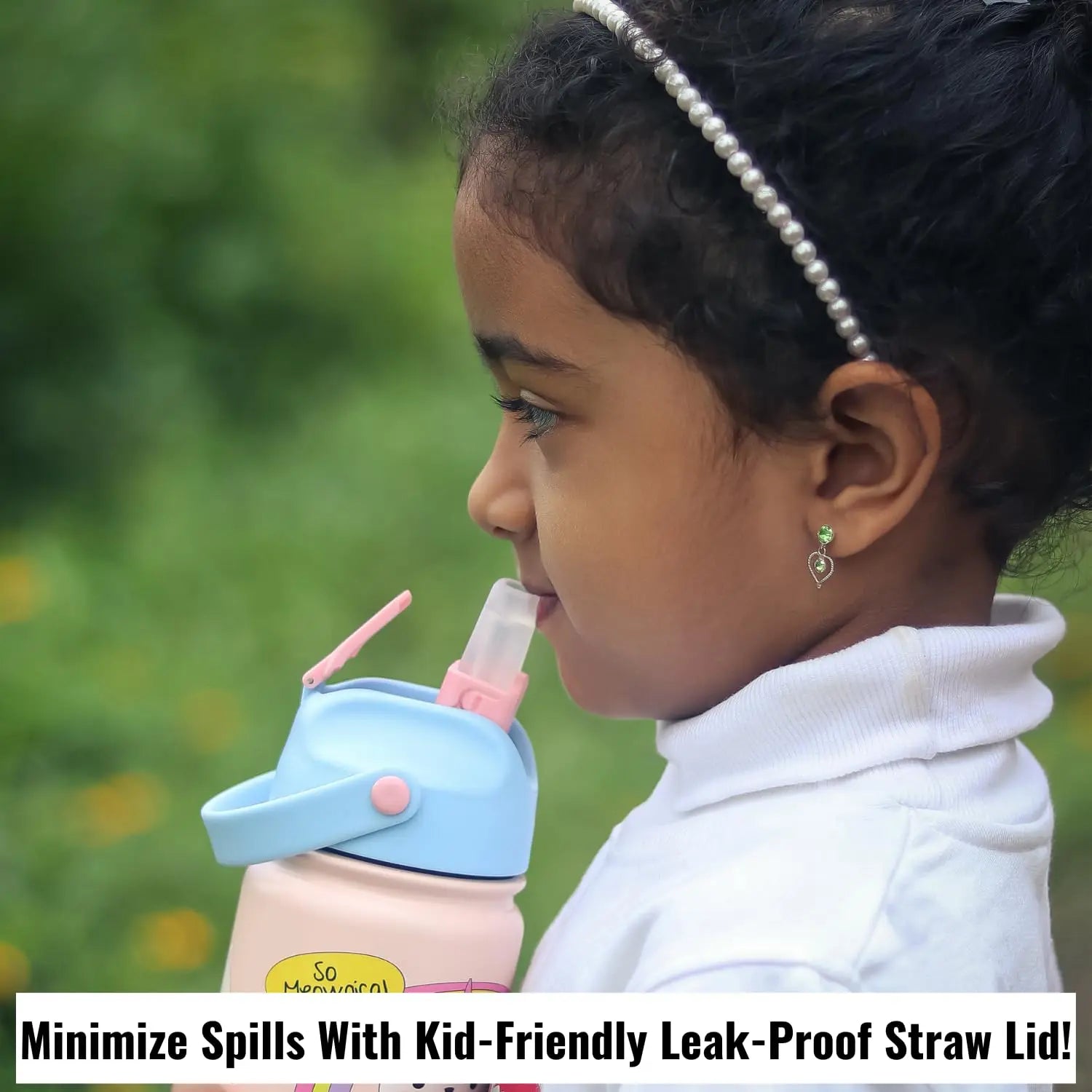 InstaCuppa Stainless Steel Thermos Flask Water Bottle with Sports Sipper Lid, Double Walled Vacuum Insulation 