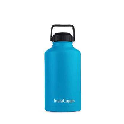 InstaCuppa Stainless Steel Thermos Flask Water Bottle with Sports Sipper Lid, Double Walled Vacuum Insulation  2000 ML / Blue