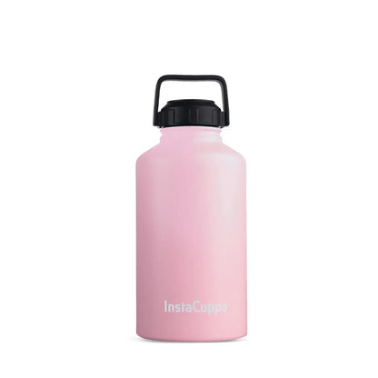 InstaCuppa Stainless Steel Thermos Flask Water Bottle with Sports Sipper Lid, Double Walled Vacuum Insulation  2000 ML / Pink