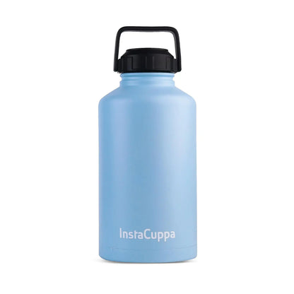 InstaCuppa Stainless Steel Thermos Flask Water Bottle with Sports Sipper Lid, Double Walled Vacuum Insulation  2000 ML / Sky Blue