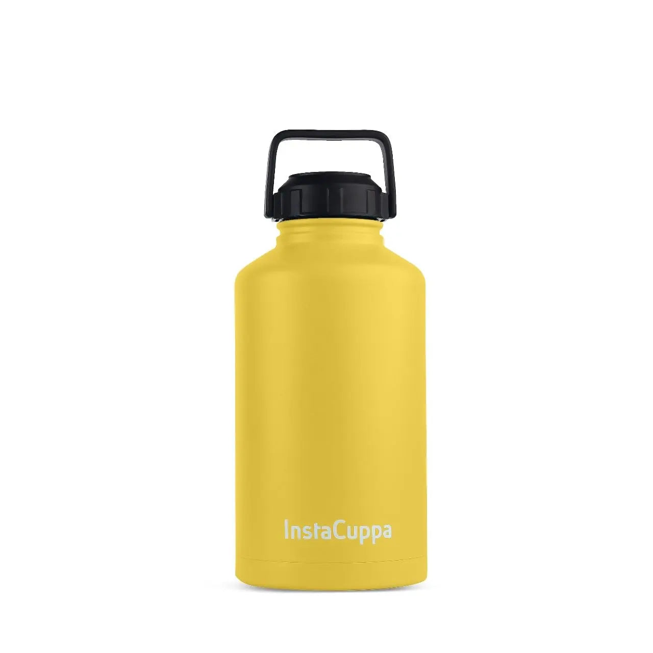 InstaCuppa Stainless Steel Thermos Flask Water Bottle with Sports Sipper Lid, Double Walled Vacuum Insulation  2000 ML / Yellow