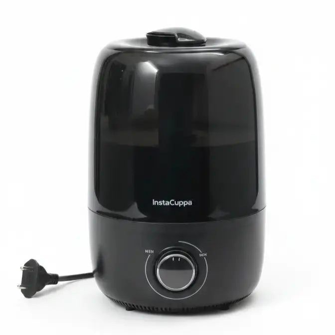 InstaCuppa Ultrasonic Cool Mist Humidifier for Room, Effective Cold & Cough Relief with Moisture Control, Separate Aroma Oil Diffuser Container, Ceramic Balls Water & Cotton Mesh Air Filters, 4 Liter 