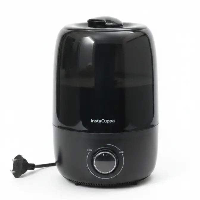 InstaCuppa Ultrasonic Cool Mist Humidifier for Room, Effective Cold & Cough Relief with Moisture Control, Separate Aroma Oil Diffuser Container, Ceramic Balls Water & Cotton Mesh Air Filters, 4 Liter