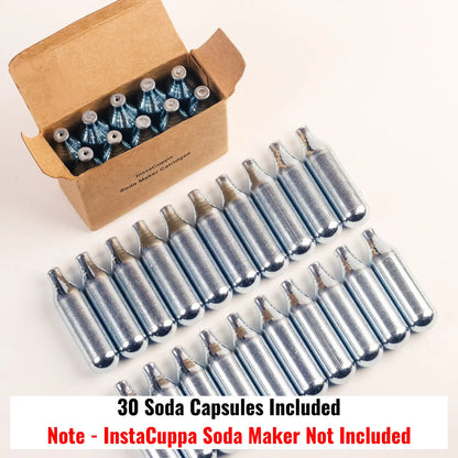 Instacuppa Soda Capsules - Pack of 30, Compatible Only with InstaCuppa Portable Soda Maker Bottle, Carbonates Beverages in 30 Seconds 