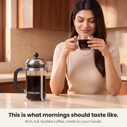 InstaCuppa French Press Coffee Maker - Clear - smooth full-flavoured cup · 600 ml