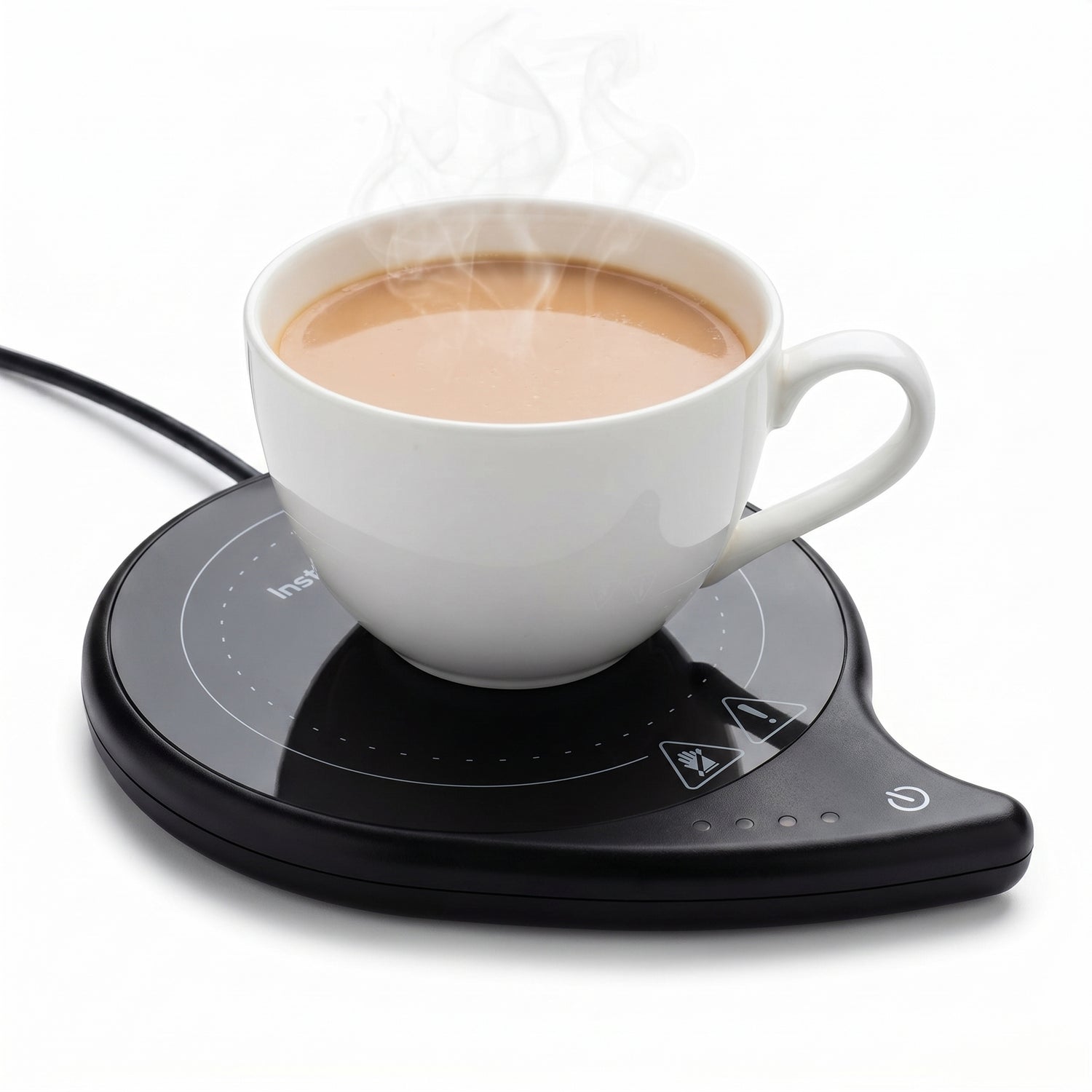 InstaCuppa Coffee Mug Warmer for Desk with 4 Adjustable Temperature Settings - Min 50*C - Max 80*C, 8 Hour Auto Shut Off, Simple Touch Operation, Light Weight and Easy to Carry Around, 40 Watt, Black - Image 1