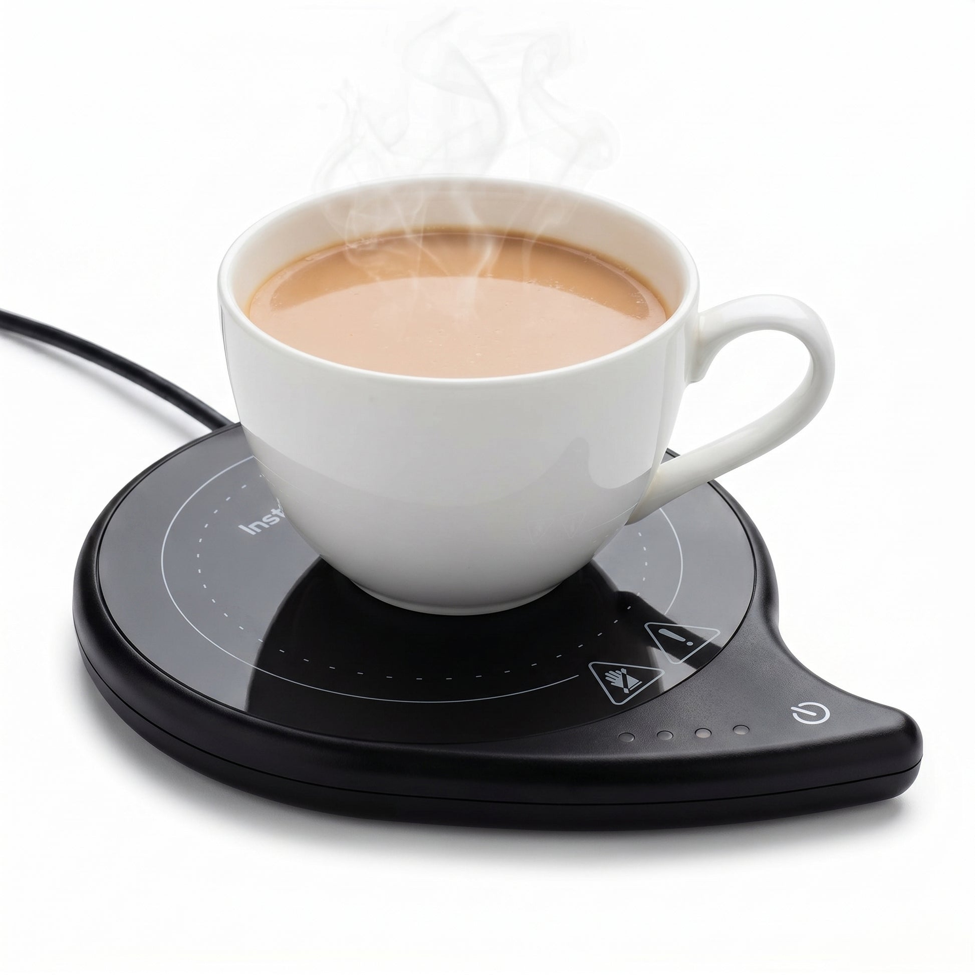 InstaCuppa Coffee Mug Warmer for Desk with 4 Adjustable Temperature Settings - Min 50*C - Max 80*C, 8 Hour Auto Shut Off, Simple Touch Operation, Light Weight and Easy to Carry Around, 40 Watt, Black - Image 1