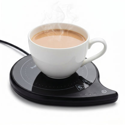 InstaCuppa Coffee Mug Warmer for Desk with 4 Adjustable Temperature Settings - Min 50*C - Max 80*C, 8 Hour Auto Shut Off, Simple Touch Operation, Light Weight and Easy to Carry Around, 40 Watt, Black - Image 1
