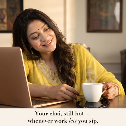 InstaCuppa Coffee Mug Warmer for Desk with 4 Adjustable Temperature Settings - Min 50*C - Max 80*C, 8 Hour Auto Shut Off, Simple Touch Operation, Light Weight and Easy to Carry Around, 40 Watt, Black - Image 6