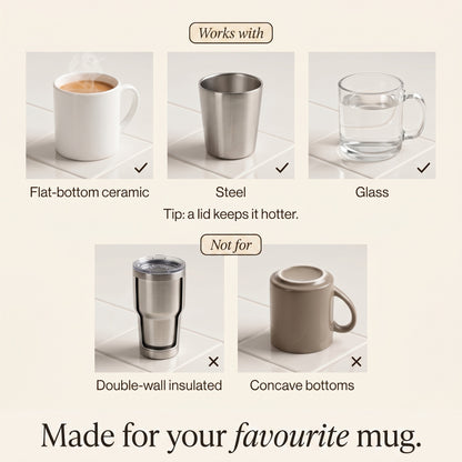 InstaCuppa Coffee Mug Warmer for Desk with 4 Adjustable Temperature Settings - Min 50*C - Max 80*C, 8 Hour Auto Shut Off, Simple Touch Operation, Light Weight and Easy to Carry Around, 40 Watt, Black - Image 9