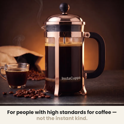 InstaCuppa French Press Coffee Maker - Copper - borosilicate glass carafe · 600 ml