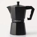 InstaCuppa Classic Aluminium Moka Pot — Italian Stovetop Espresso Maker, 6 Cups · 300 ml | Silver, Black & Red