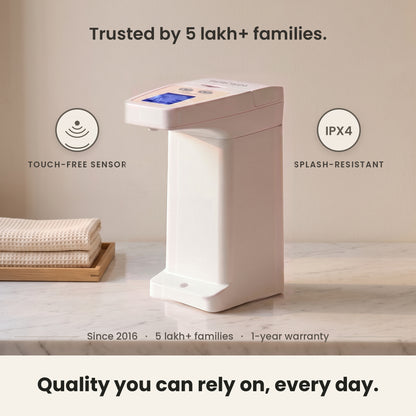 InstaCuppa Automatic Soap Dispenser 350 ml - trusted by 5 lakh+ families since 2016, touch-free sensor, IPX4 splash-resistant, 1-year warranty