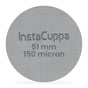 InstaCuppa Espresso Puck Screen - Reusable 316 Steel Filter, 150 Micron, 51 mm & 58 mm