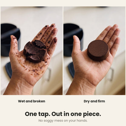InstaCuppa Espresso Puck Screen - used coffee puck comes out dry and in one piece