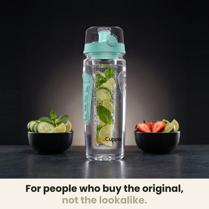 InstaCuppa Fruit Infuser Water Bottle 1 Litre - Green - the original, not the lookalike; cucumber, mint and lime infusion