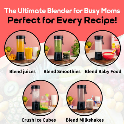 InstaCuppa Portable Blender Classic Edition blends juices smoothies milkshakes and crushed ice - one bottle for every drink