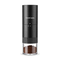 InstaCuppa Portable Electric Burr Coffee Grinder for Espresso, Pour Over and French Press, Stainless Steel Conical Burr, USB-C Rechargeable, Doses into 51 mm Portafilter, 25 g Capacity, Black