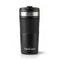 InstaCuppa French Press Travel Mug 400 ml - Portable Coffee Maker and Vacuum Insulated Coffee Mug for Travel and Office, 304 Steel Mesh Filter, Spill-Proof Flip-Top Lid