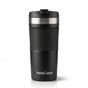 InstaCuppa French Press Travel Mug 400 ml - Portable Coffee Maker and Vacuum Insulated Coffee Mug for Travel and Office, 304 Steel Mesh Filter, Spill-Proof Flip-Top Lid