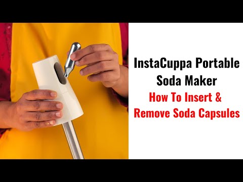 InstaCuppa Portable Soda Maker, Perfect for Busy Moms To Make Lemon Flavored Soda, Jaljeera, Sparkling Water, Mocktails, Fruit Spritzers In Just 30 Seconds Anywhere, Includes 10 Soda Capsules & 2 Lids