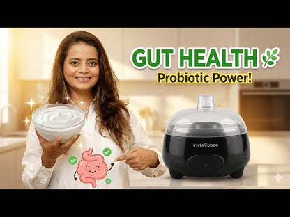 InstaCuppa Automatic Curd Maker Machine | Probiotic-Rich Yogurt Maker with Auto Temperature Regulation, Premium 304 Stainless Steel Inner Container, 1 Liter