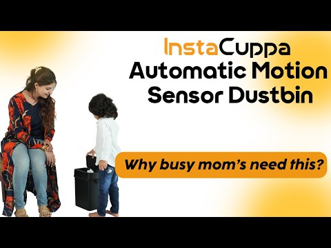 InstaCuppa Automatic Dustbin 9L – Touchless Motion Sensor Quick Open & Soft Close Lid, IPX5 Waterproof, Sleek Design for Kitchens, Bathrooms & Bedrooms – Ideal for Busy Moms, 9/15 Liters Capacity