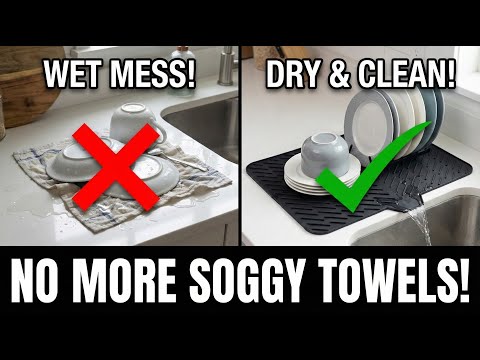InstaCuppa Silicone Dish Drying Mat - Foldable Design with Drain Spout| Heat-Resistant, BPA-Free & Non-Slip Design | Multipurpose Mat for Drying Utensils, Pet Bowls, Appliances