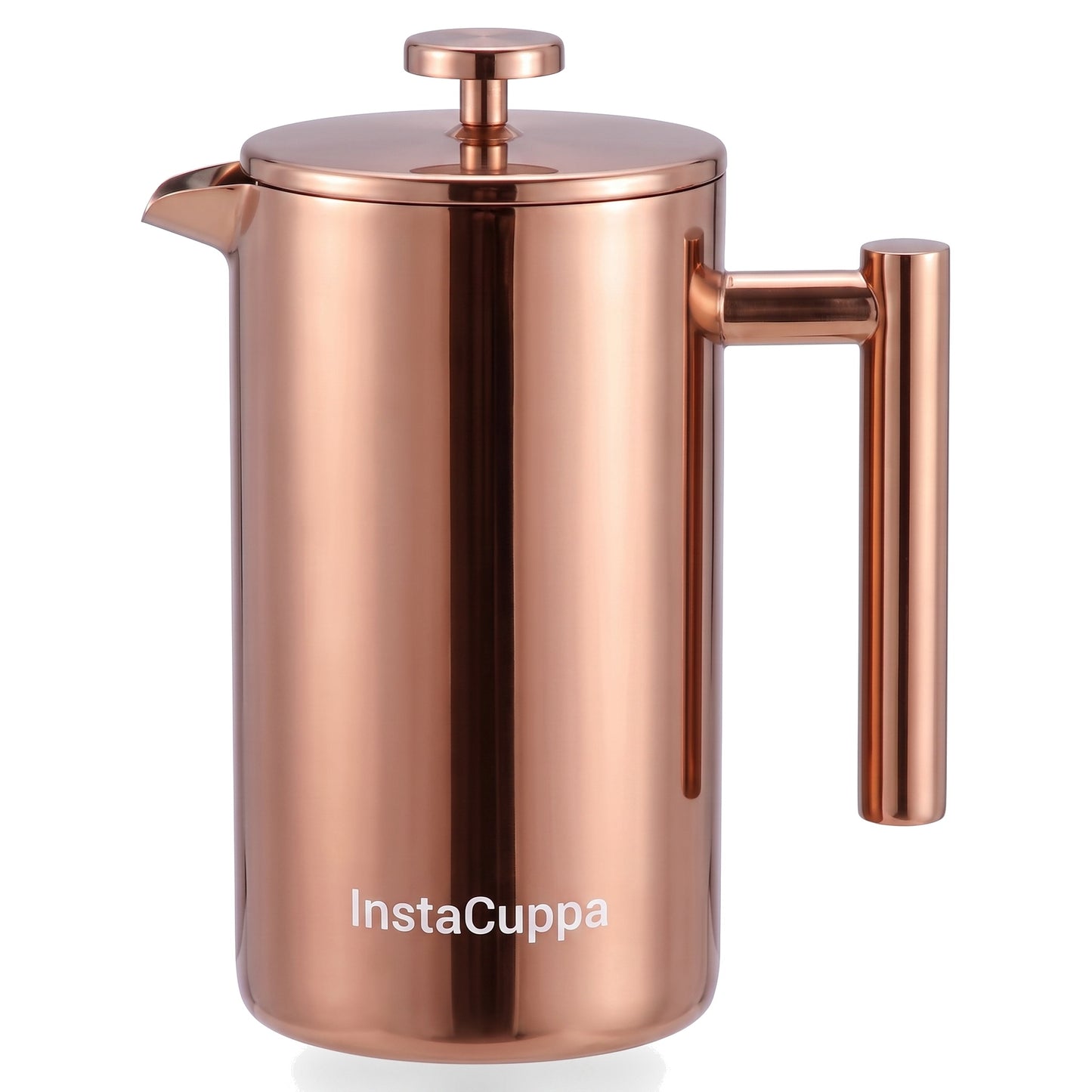 InstaCuppa Stainless Steel French Press 1000 ml - Copper - copper, double-wall 304 steel, 4-part filtration