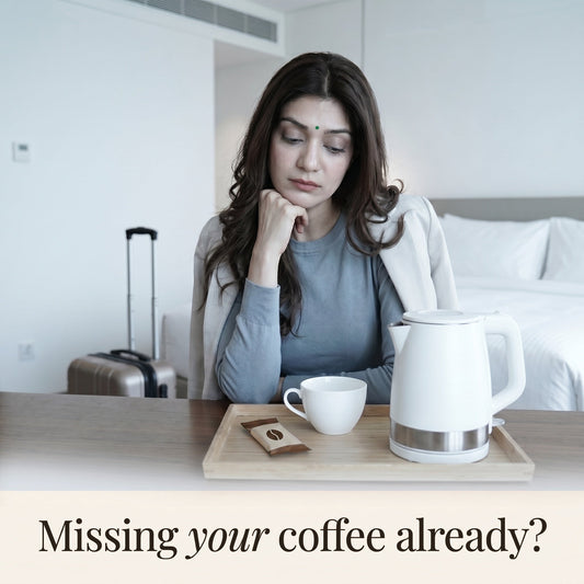 InstaCuppa - Travel French Press Mug for Travel - No More Hotel Instant Coffee Sachets