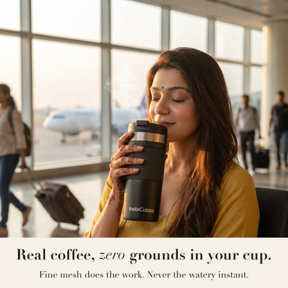 InstaCuppa - Double Walled Insulated Travel Coffee Mug - Keeps Hot 3 Hours, Cold 6 Hours