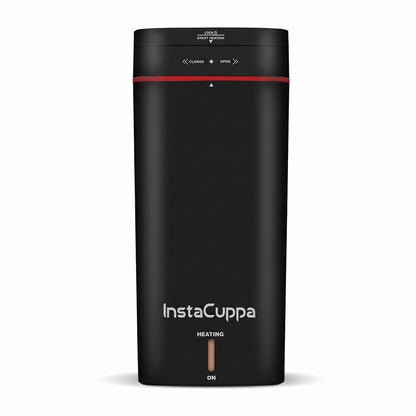 InstaCuppa Portable Electric Kettle 500 ml - Black - front view with lid legend and indicator