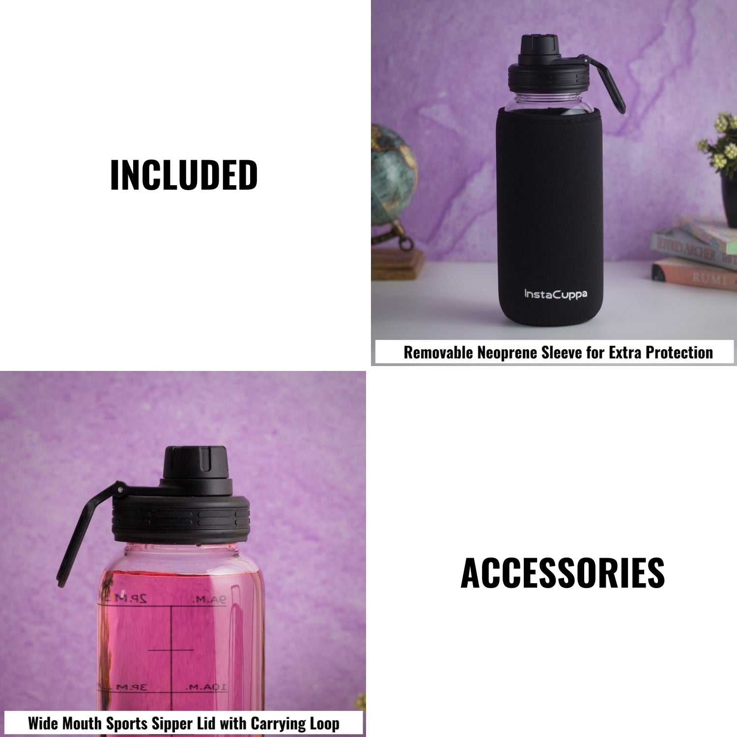 InstaCuppa BPA Free Water Bottle
