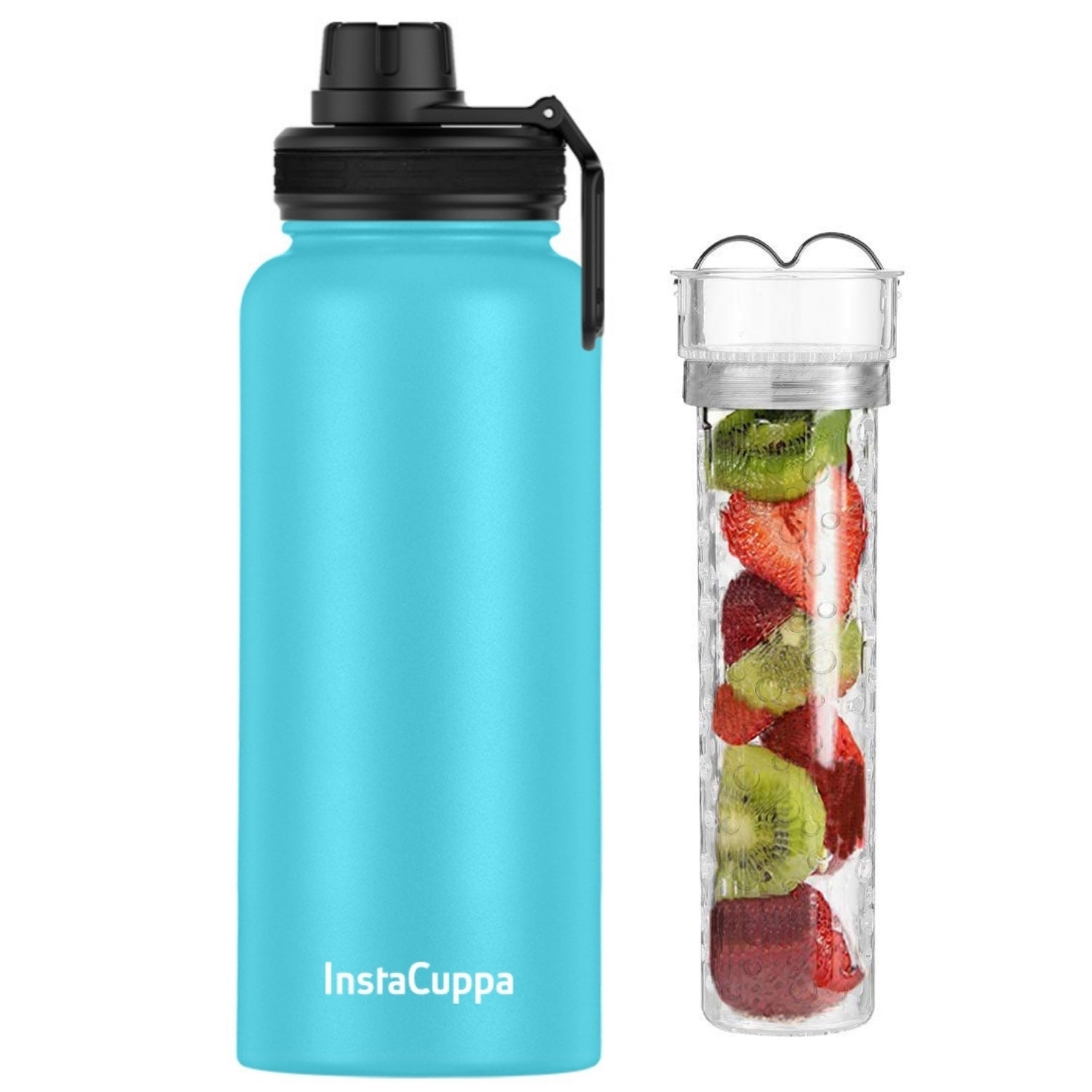 Beautiful Glass Water Bottle with Fruit and Tea Infuser Detox water Zero  Waste – Bella Vida Santa Barbara