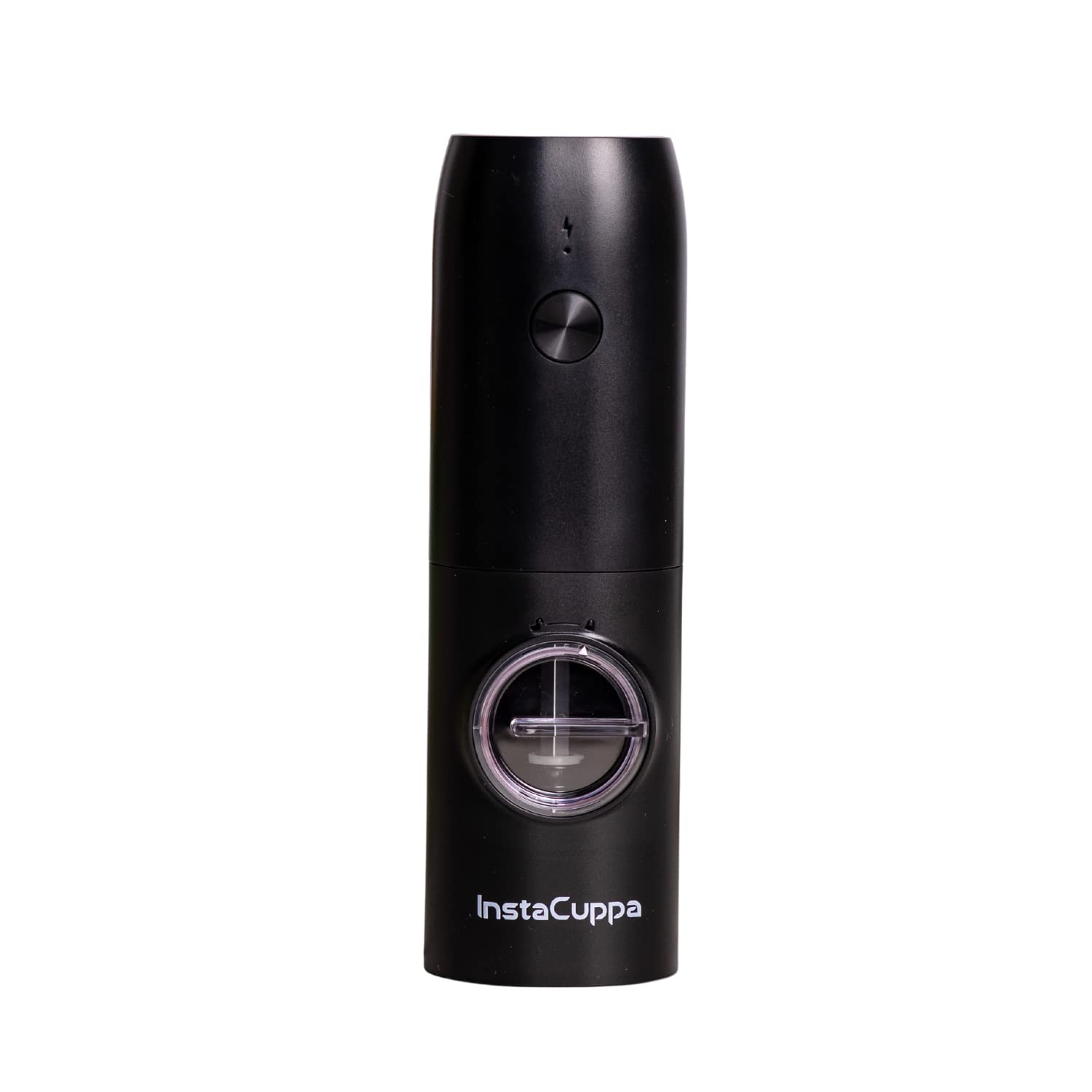 InstaCuppa Rechargeable Salt Pepper Grinder - One-Click to Trigger Grinding, Rechargeable Automatic Mill with Adjustable Coarseness - Black Peppercorns, Sea Salt Pepper Shakers