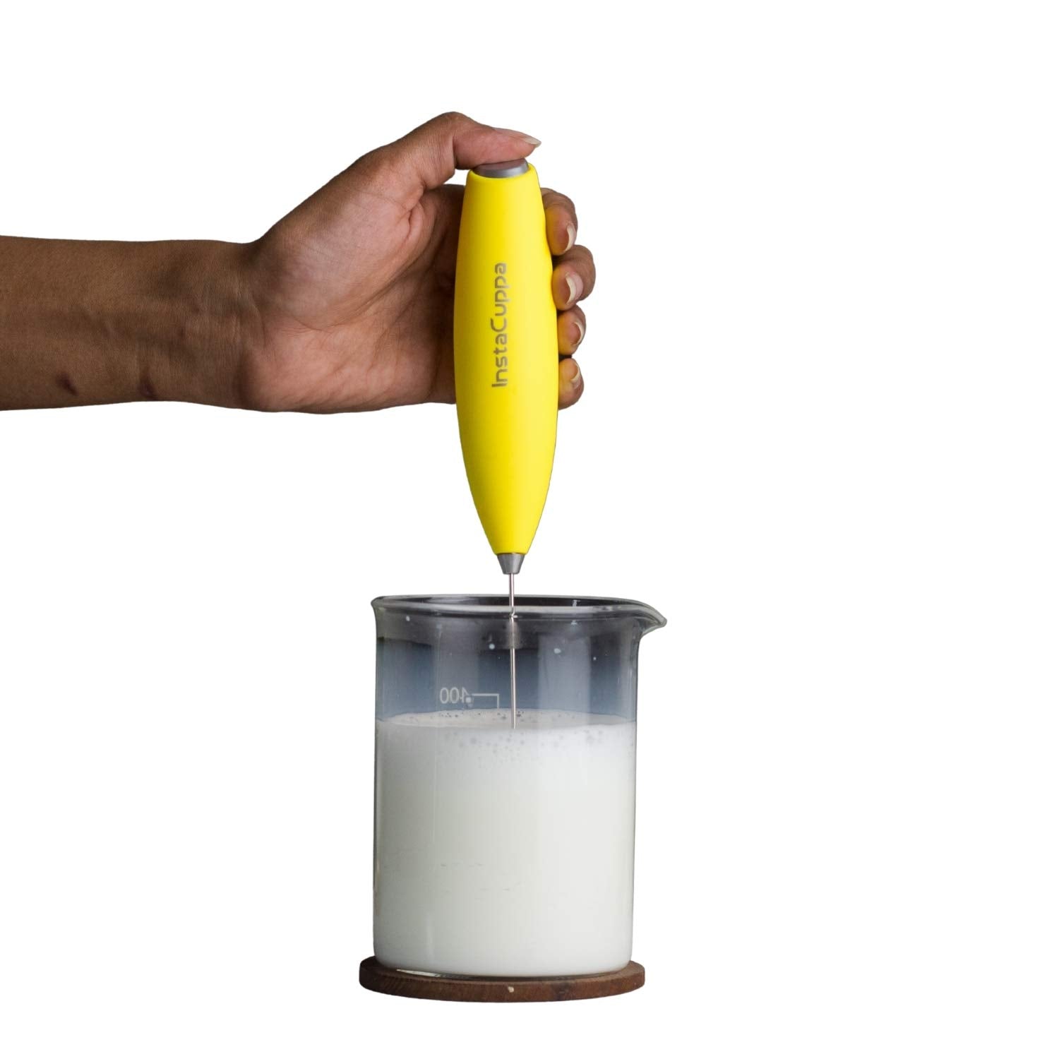 InstaCuppa Milk Frother with 2 Whisks and Borosilicate Glass Frothing Pitcher 600 ML Combo