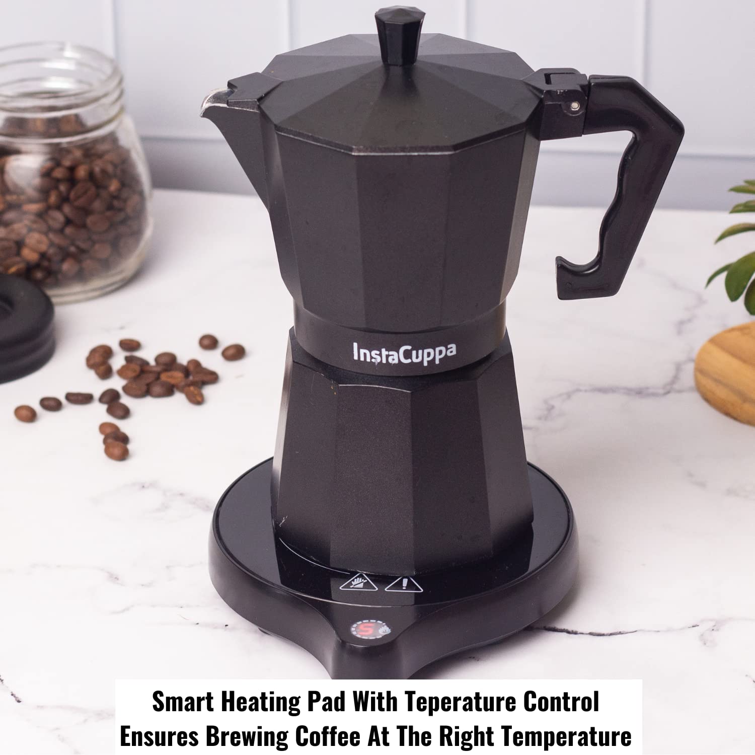 InstaCuppa Electric Moka Pot Espresso Maker with Smart Heating Pad, Ad –  InstaCuppa Store