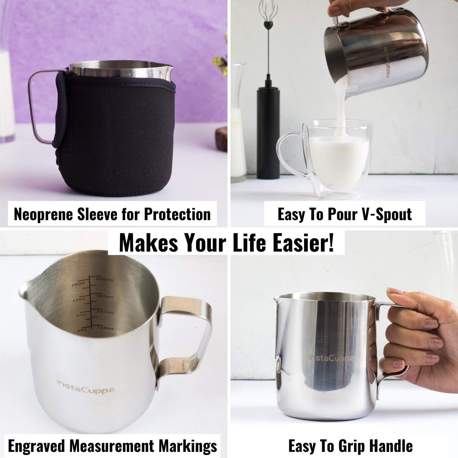 How to use InstaCuppa Milk Frother Stainless Steel Pitcher