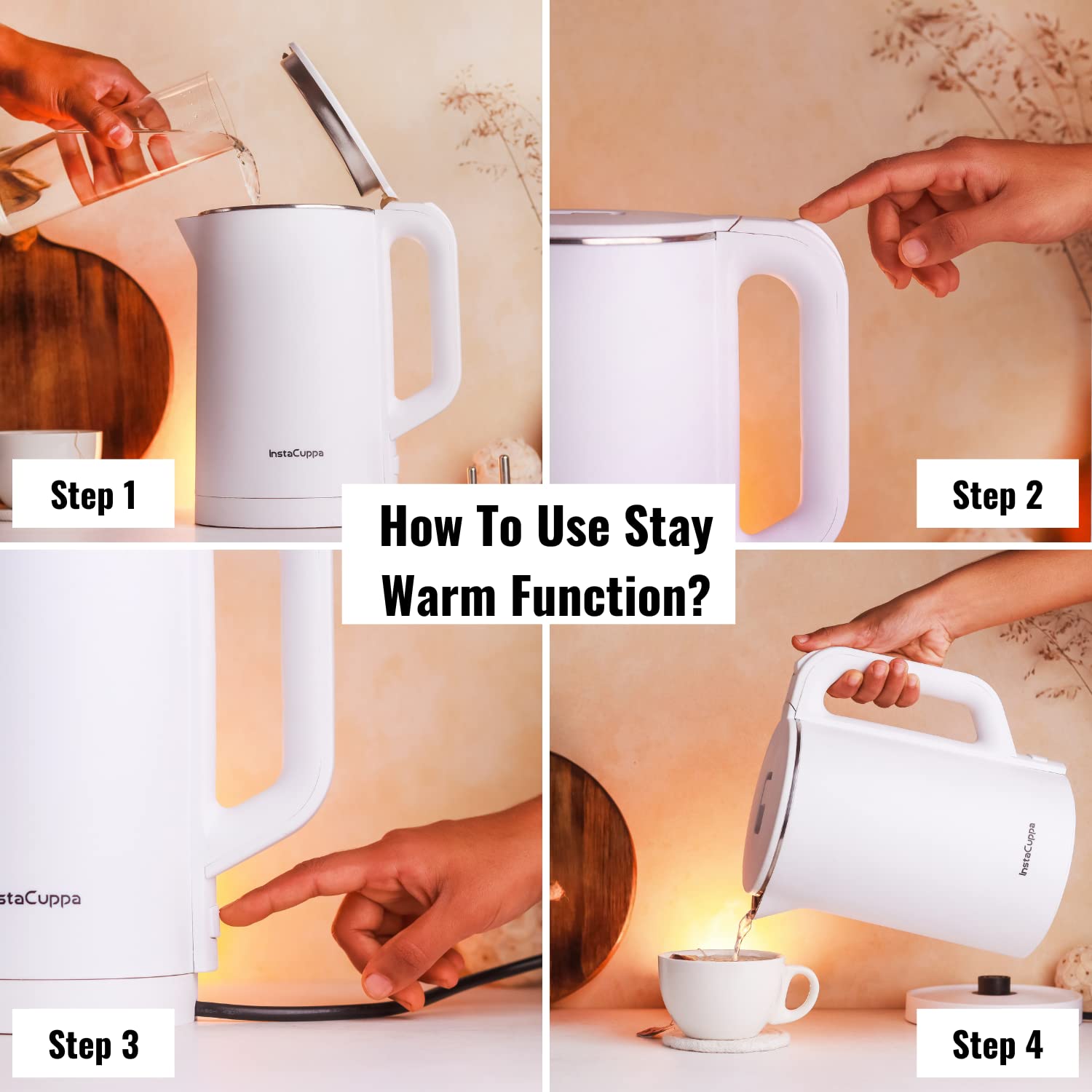 InstaCuppa Portable Electric Kettle,Travel Electric Water Bottle