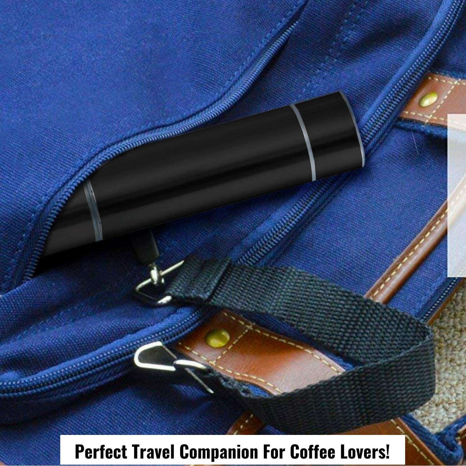 InstaCuppa Travel Milk Frother with 2 Whisks Handheld Battery Operated Electric Whisker, Foam Maker, Coffee Beater with Stainless Steel Travel Casing
