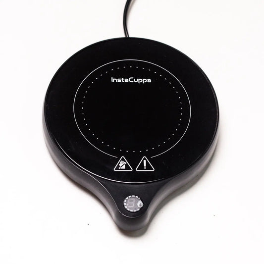 InstaCuppa Coffee Mug Warmer for Desk, 5 Adjustable Temperature Settings, 45ºC-100ºC, Auto Shut Off, Lightweight, 200 Watt, Black  Black